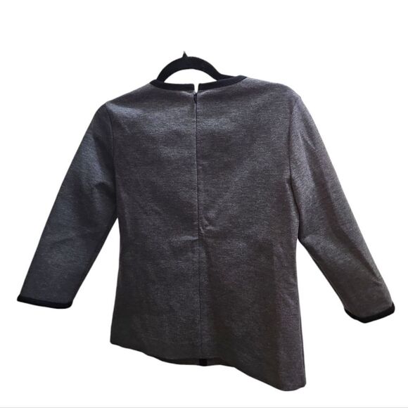 Theory Thora Charcoal Gray Stretch 3/4 Sleeve Top Size Small - Picture 2 of 7